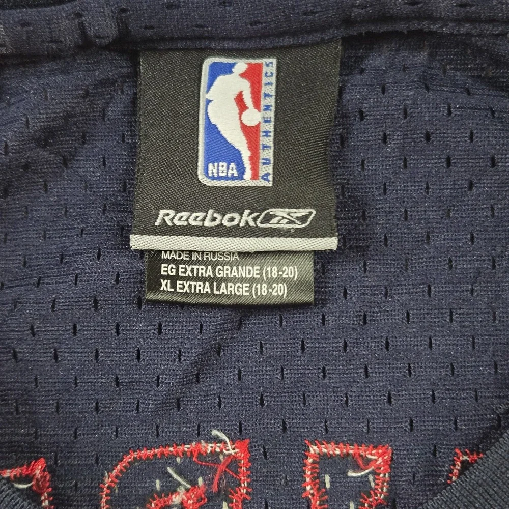 Vintage Jason Kidd New Jersey Nets Jersey Youth XL Reebok NBA Basketball Navy